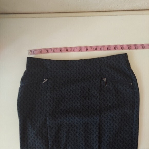 Alfani pencil skirt jersey stretch black gray patterned Sz 6 Petite - Picture 5 of 7